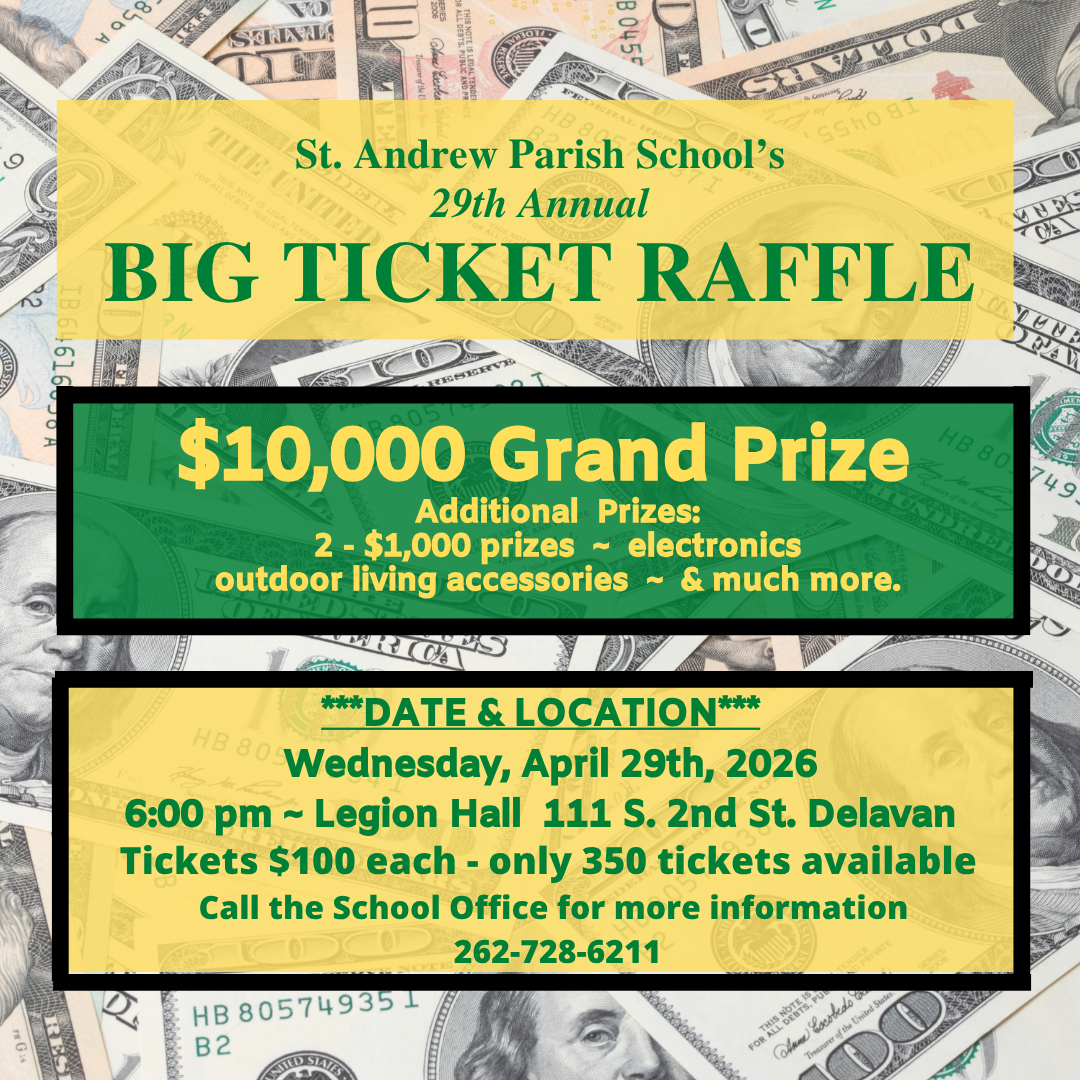 2026 BTR Raffle event info with cash background
